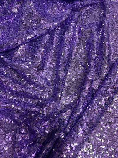 Leila LAVENDER Sequins on Mesh Fabric by the Yard - 10050