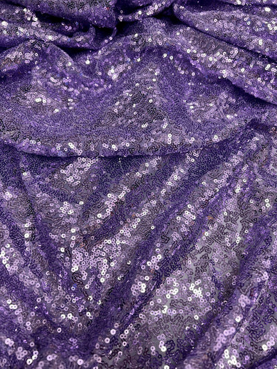 Leila LAVENDER Sequins on Mesh Fabric by the Yard - 10050