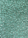 Stephanie AQUA Overlap Sequins on Stretch Velvet Fabric by the Yard for Gowns, Apparel, Costumes, Crafts - 10185