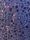 Harmony LAVENDER Foil and Sequins Open Weave Lace Fabric by the Yard - 10023