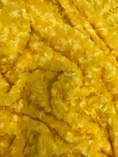 Ruth YELLOW Cuddle Minky Rosette Soft Faux Fur Fabric by the Yard - 10083