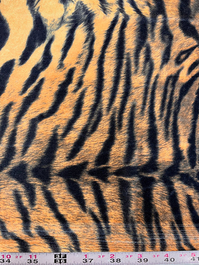 Dana BLACK CAMEL Tiger Pattern Polyester Stretch Velvet Fabric by the Yard for Tops, Clothes, Dance Wear, Costumes, Crafts - 10160