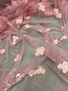 Andrea LIGHT PINK 3D Floral Matte Corded Embroidery on Mesh Lace Fabric by the Yard - 10016