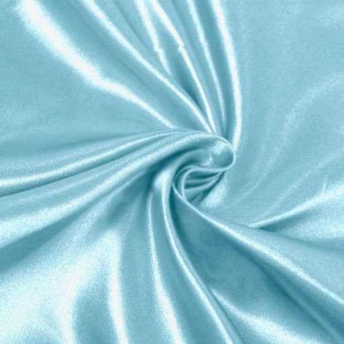Eliza BABY BLUE Shiny Heavy Bridal Wedding Satin Fabric by the Yard - 10009