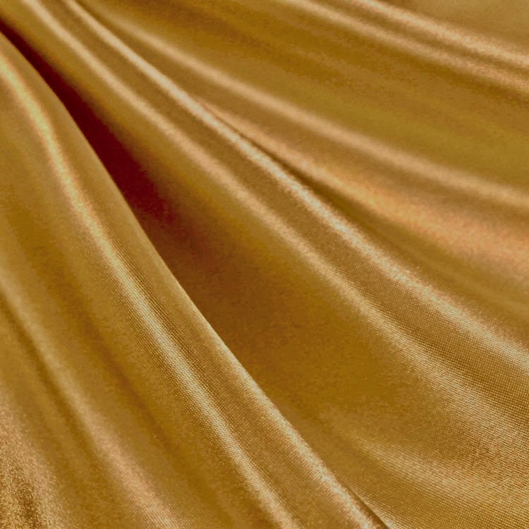 Eliza ANTIQUE GOLD Shiny Heavy Bridal Wedding Satin Fabric by the Yard - 10009