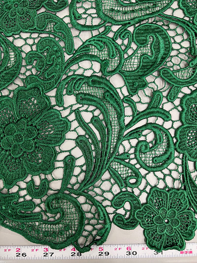 Maggie HUNTER GREEN Guipure Venice Medium Weight Lace Fabric by the Yard - 10019