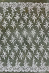 Tess IVORY Polyester Floral Embroidery with Sequins on Mesh Lace Fabric by the Yard - 10216
