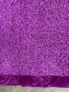 Stephanie ORCHID Overlap Sequins on MAGENTA Stretch Velvet Fabric by the Yard for Gowns, Apparel, Costumes, Crafts - 10185
