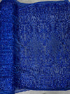 Phoebe ROYAL BLUE Sequins on Mesh Lace Fabric by the Yard - 10062