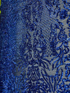 Phoebe ROYAL BLUE Sequins on Mesh Lace Fabric by the Yard - 10062