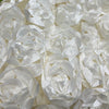 Maci IVORY 3D Floral Polyester Satin Rosette on Mesh Fabric by the Yard - 10057