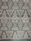 Vivian BLUSH PINK Polyester Embroidery with Sequins on Mesh Lace Fabric by the Yard for Gown, Wedding, Bridesmaid, Prom - 10003