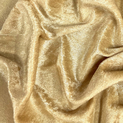 Mya BEIGE Non-Wrinkle Mechanical Stretch Polyester Panne Velvet Fabric by the Yard - 10015