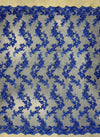 Cristina ROYAL BLUE Polyester Floral Embroidery with Sequins on Mesh Lace Fabric by the Yard for Gown, Wedding, Bridesmaid, Prom - 10076