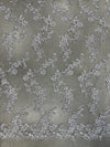 Cristina SILVER GREY Polyester Floral Embroidery with Sequins on Mesh Lace Fabric by the Yard for Gown, Wedding, Bridesmaid, Prom - 10076