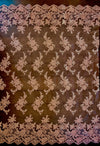 Diana CORAL Polyester Corded Floral Embroidery on Mesh Lace Fabric by the Yard - 10064