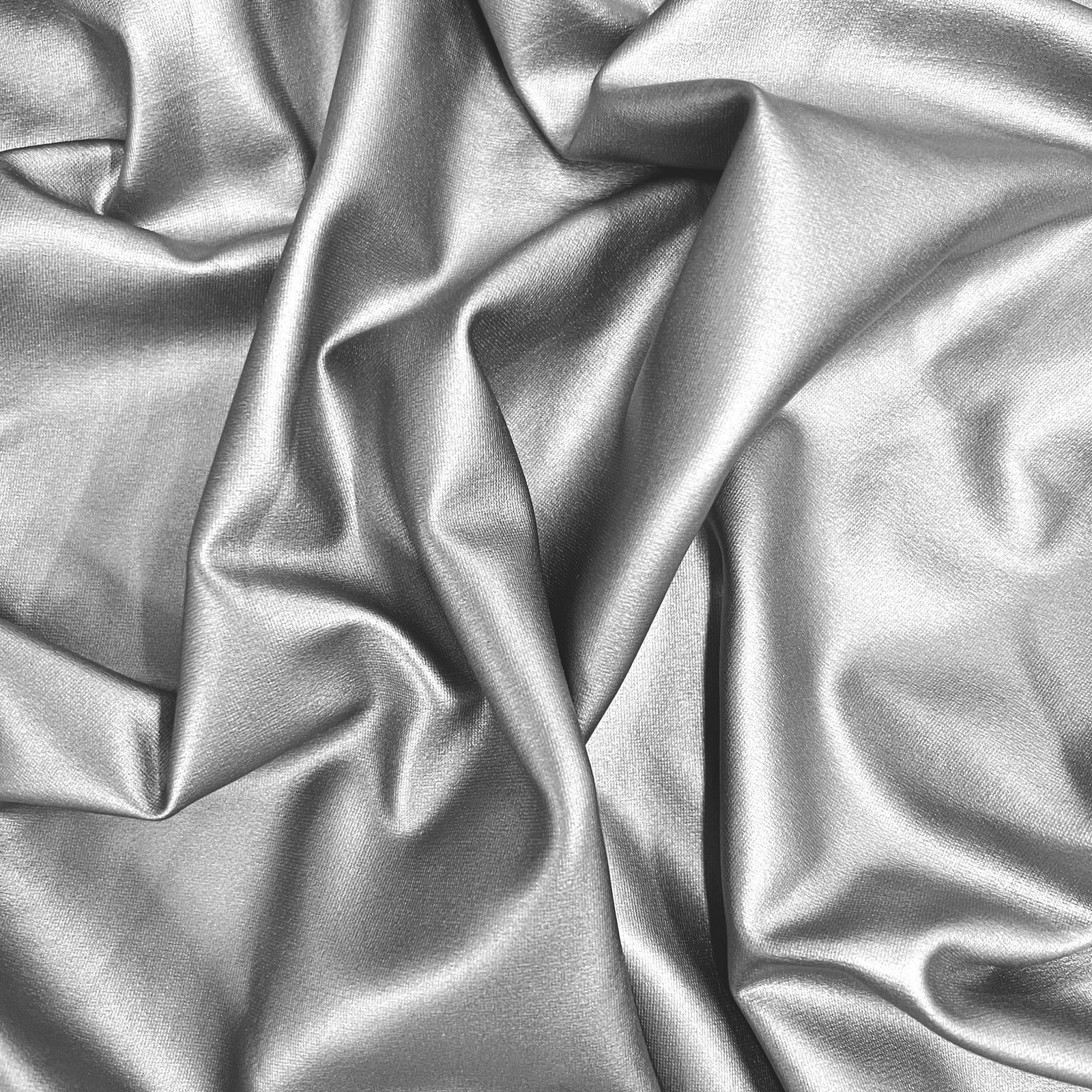 Finley MATTE SILVER GREY 4-Way Stretch Polyester Spandex Foil Fabric for Apparel, Cosplay, Costumes, Crafts - 10013