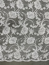 Dakota WHITE Polyester Corded Floral Embroidery on Mesh Lace Fabric by the Yard - 10043
