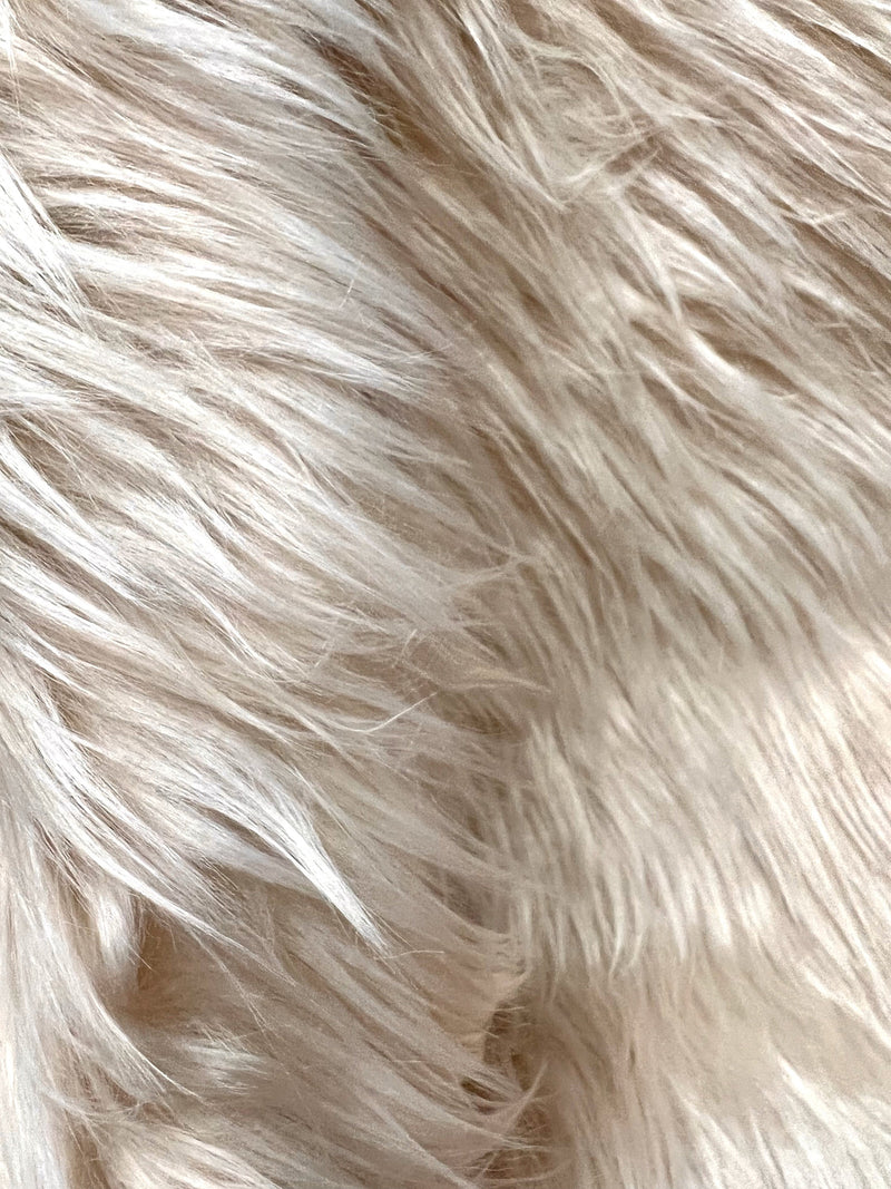 Eden OATMEAL Shaggy Long Pile Soft Faux Fur Fabric for Fursuit, Cosplay Costume, Photo Prop, Trim, Throw Pillow, Crafts