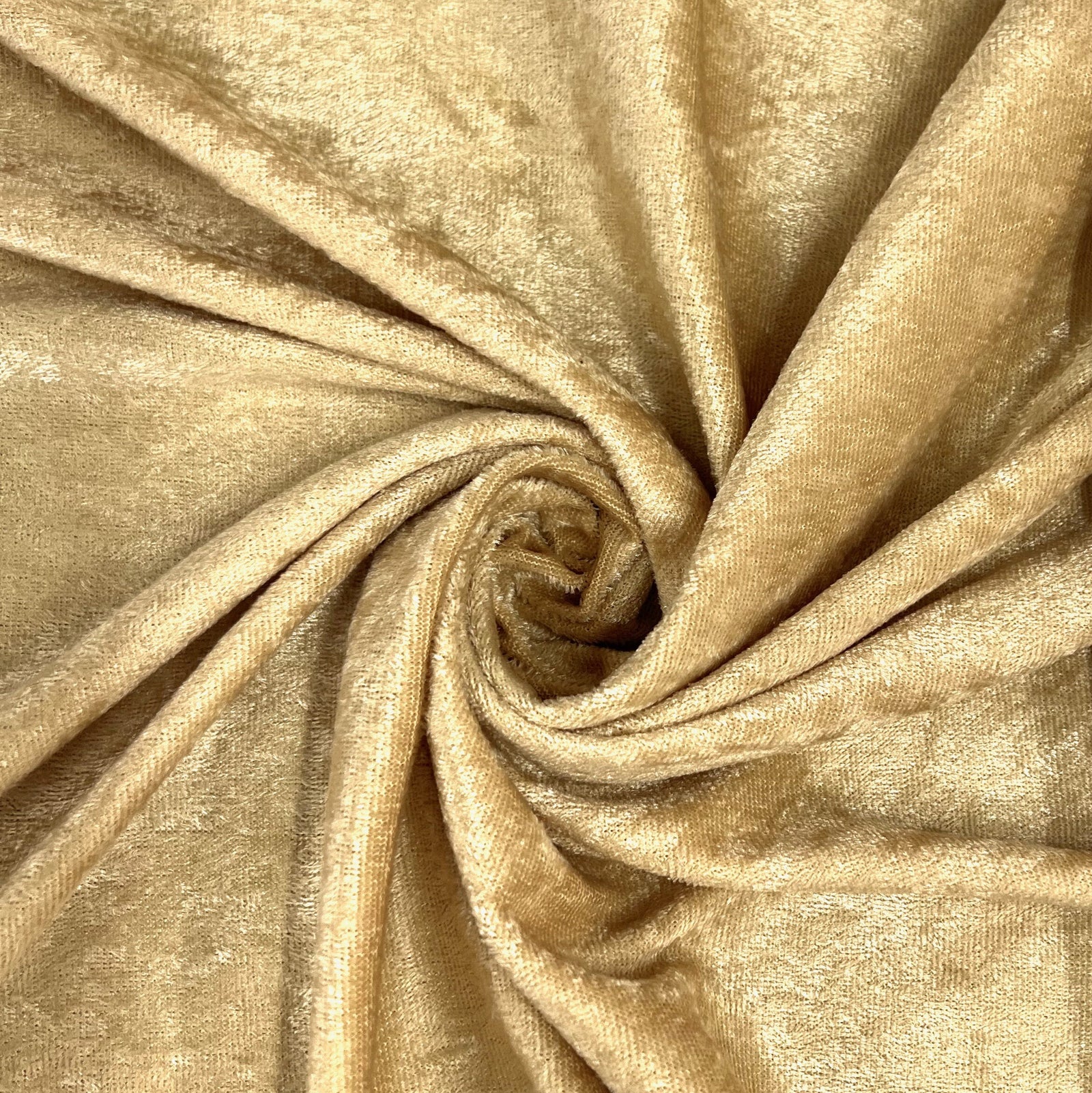 Mya BEIGE Non-Wrinkle Mechanical Stretch Polyester Panne Velvet Fabric by the Yard - 10015