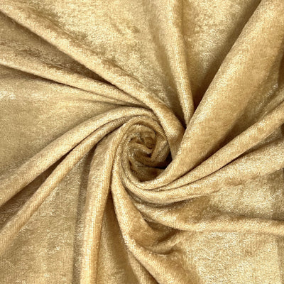 Mya BEIGE Non-Wrinkle Mechanical Stretch Polyester Panne Velvet Fabric by the Yard - 10015