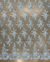 Tess LIGHT BLUE Polyester Floral Embroidery with Sequins on Mesh Lace Fabric by the Yard - 10216