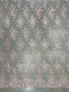 Tess OLD ROSE Polyester Floral Embroidery with Sequins on Mesh Lace Fabric by the Yard - 10216