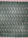 Braelyn HUNTER GREEN Polyester Floral Embroidery with Sequins on Web Mesh Lace Fabric for Gown, Wedding, Bridesmaid, Prom - 10166