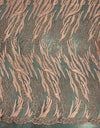 Katelyn PEACH Vines and Swirls Corded Embroidery on Mesh Fabric by the Yard - 10045