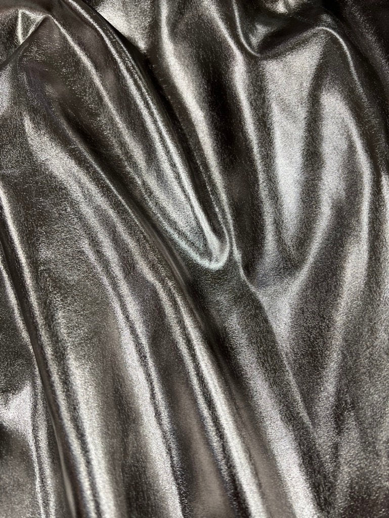 Finley GREY 4-Way Stretch Metallic Foil Fabric by the Yard - 10013