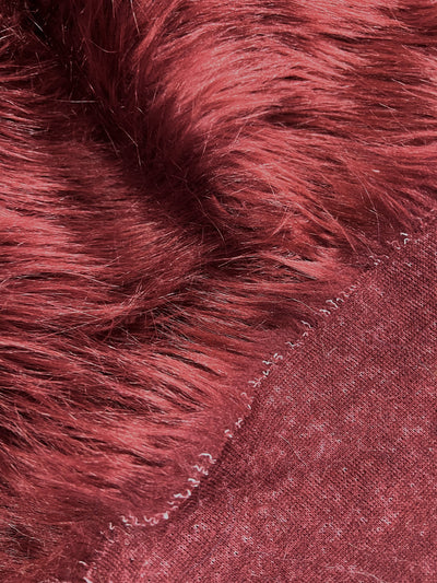 Eden DARK BURGUNDY Shaggy Long Pile Soft Faux Fur Fabric for Fursuit, Cosplay Costume, Photo Prop, Trim, Throw Pillow, Crafts