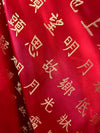 Miriam RED GOLD Chinese Characters Brocade Chinese Satin Fabric by the Yard - 10085