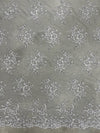 Callie GREY Polyester Floral Corsage Embroidery on Mesh Lace Fabric by the Yard - 10025