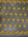 Ryleigh BRIGHT YELLOW 3D Floral Embroidery with Foil & Sequins on Mesh Lace Fabric by the Yard - 10010
