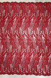 Katelyn BURGUNDY Vines and Swirls Corded Embroidery on Mesh Fabric by the Yard - 10045