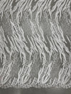 Katelyn WHITE Vines and Swirls Corded Embroidery on Mesh Fabric by the Yard - 10045