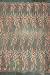 Katelyn PEACH Vines and Swirls Corded Embroidery on Mesh Fabric by the Yard - 10045