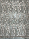 Katelyn TAUPE Vines and Swirls Corded Embroidery on Mesh Fabric by the Yard - 10045
