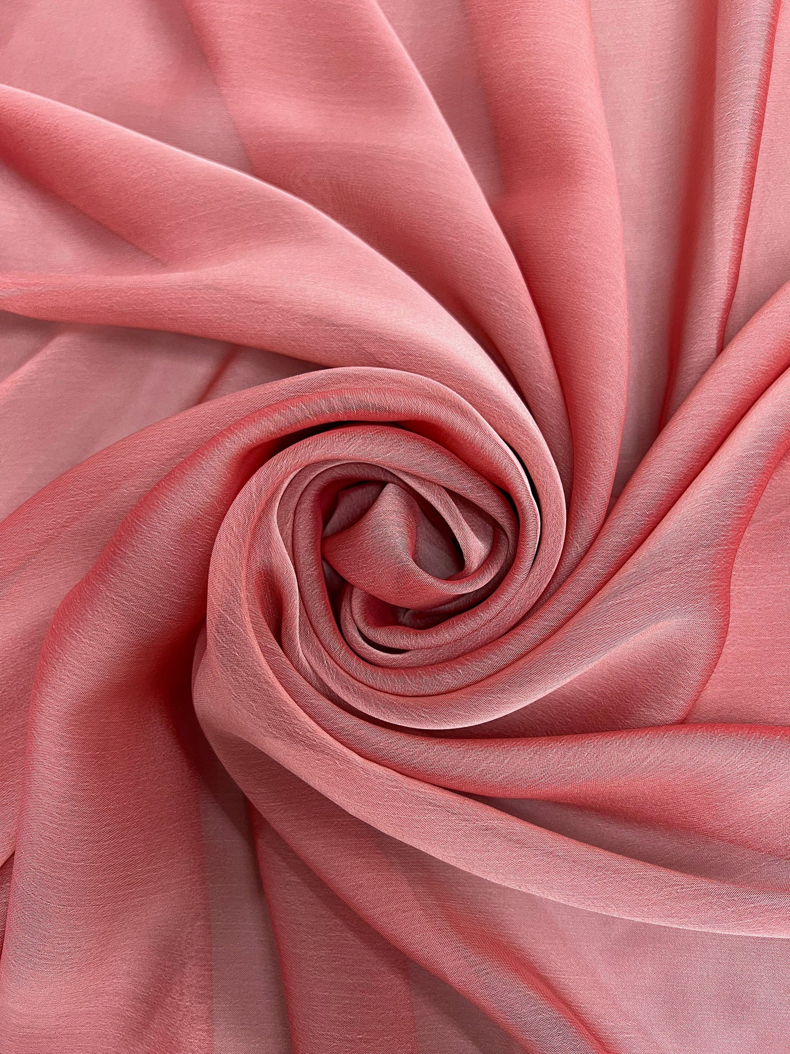 Jolene VERMILLION CORAL Polyester Two-Tone Chiffon Fabric by the Yard - 10135