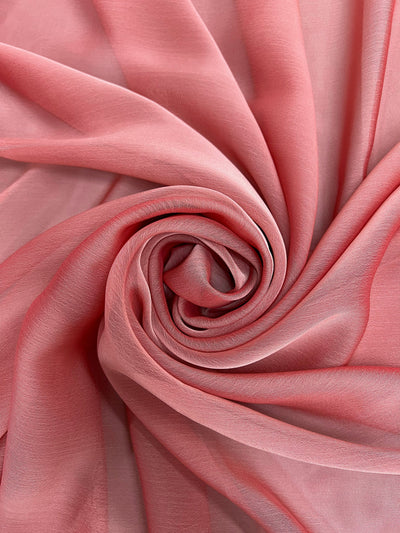 Jolene VERMILLION CORAL Polyester Two-Tone Chiffon Fabric by the Yard - 10135