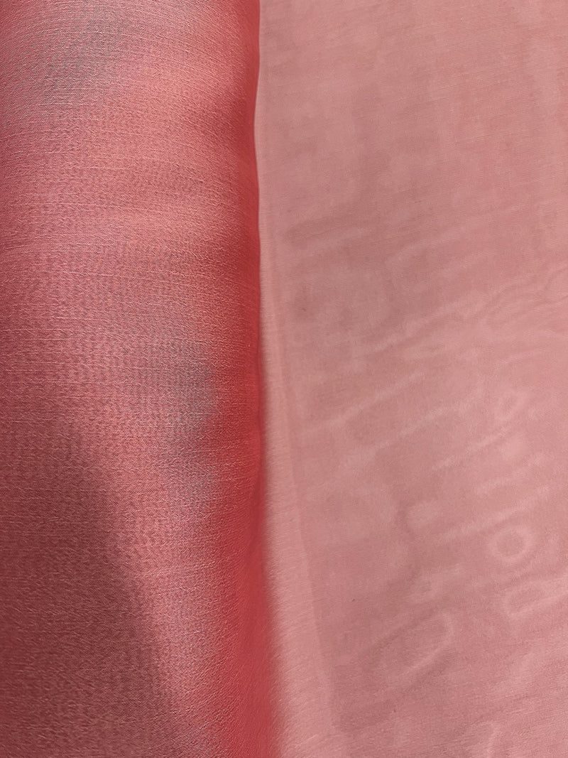 Jolene VERMILLION CORAL Polyester Two-Tone Chiffon Fabric by the Yard - 10135
