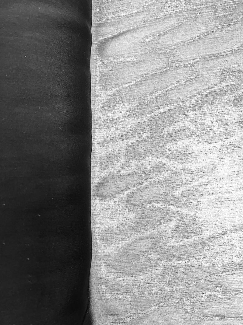 Jolene BLACK Polyester Two-Tone Chiffon Fabric by the Yard - 10135