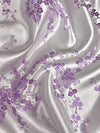 Kori LAVENDER Plum Blossom Floral Brocade Chinese Satin Fabric for Cheongsam/Qipao, Apparel, Costumes, Upholstery, Bags, Crafts - 10210