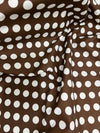 Alicia WHITE 0.5" Polka Dots on BROWN Polyester Cotton Fabric by the Yard - 10099