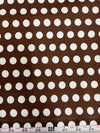 Alicia WHITE 0.5" Polka Dots on BROWN Polyester Cotton Fabric by the Yard - 10099