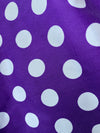 Alicia WHITE 0.5" Polka Dots on PURPLE Polyester Cotton Fabric by the Yard - 10099