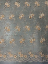 Ryleigh CHAMPAGNE 3D Floral Embroidery with Foil & Sequins on Mesh Lace Fabric by the Yard - 10010
