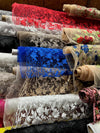 Nina WHITE Polyester 3D Floral Embroidery on Mesh Lace Fabric by the Yard - 10032