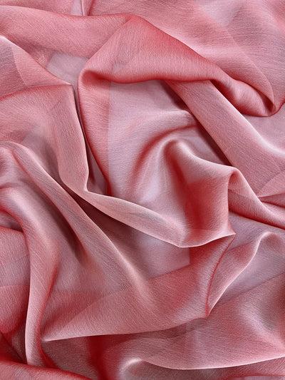 Jolene VERMILLION CORAL Polyester Two-Tone Chiffon Fabric by the Yard - 10135