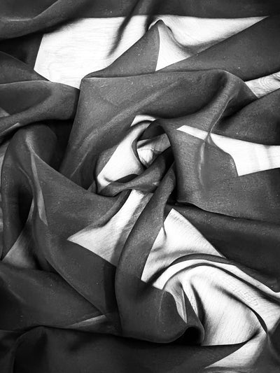 Jolene BLACK Polyester Two-Tone Chiffon Fabric by the Yard - 10135